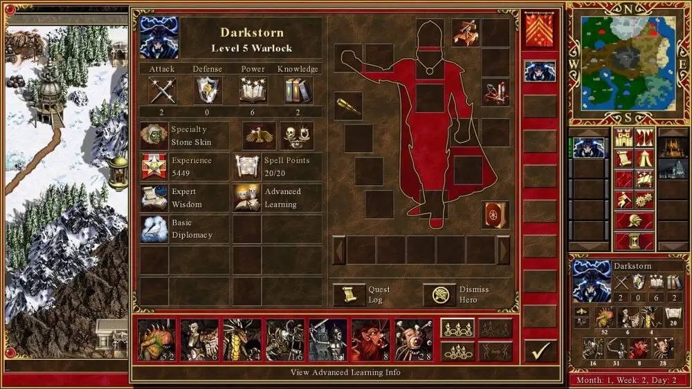 Screenshot of the Heroes of Might and Magic 3 game