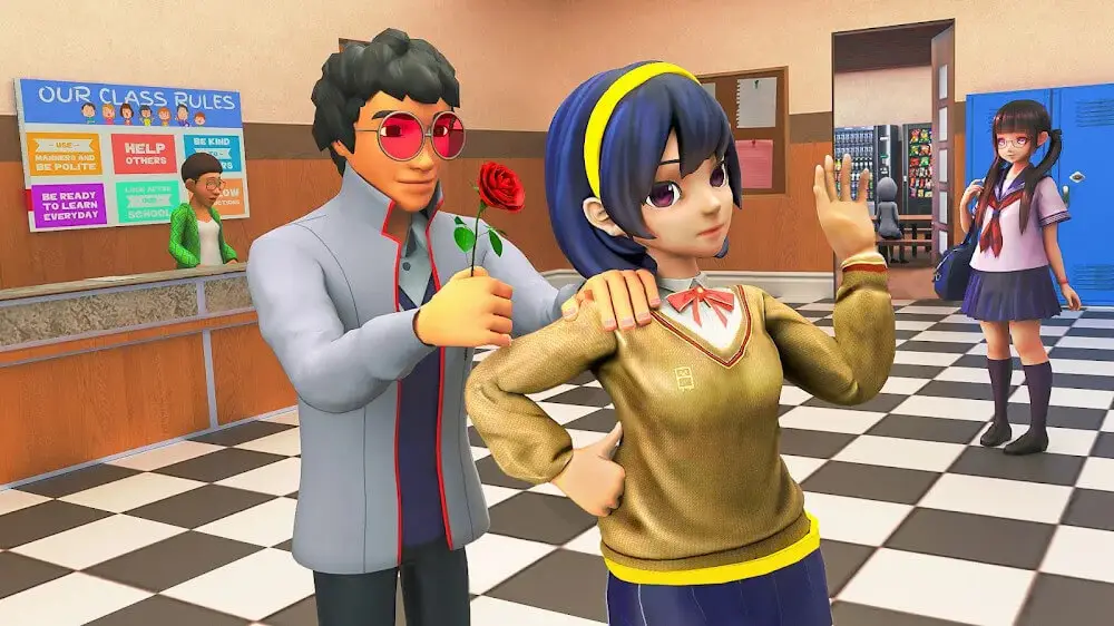 Screenshot of the High School Girl Life Sim 3D game