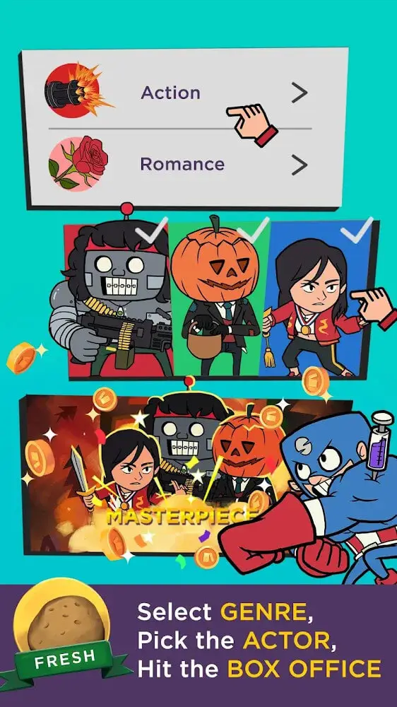 Screenshot of the Hollywhoot app