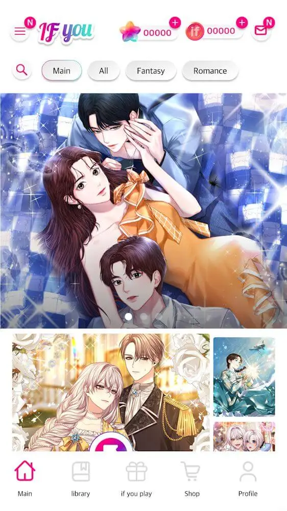 Screenshot of the IF You Episodes Love Stories app
