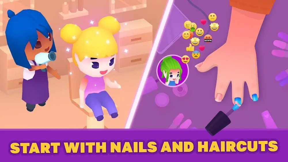 Screenshot of the Idle Beauty Salon game