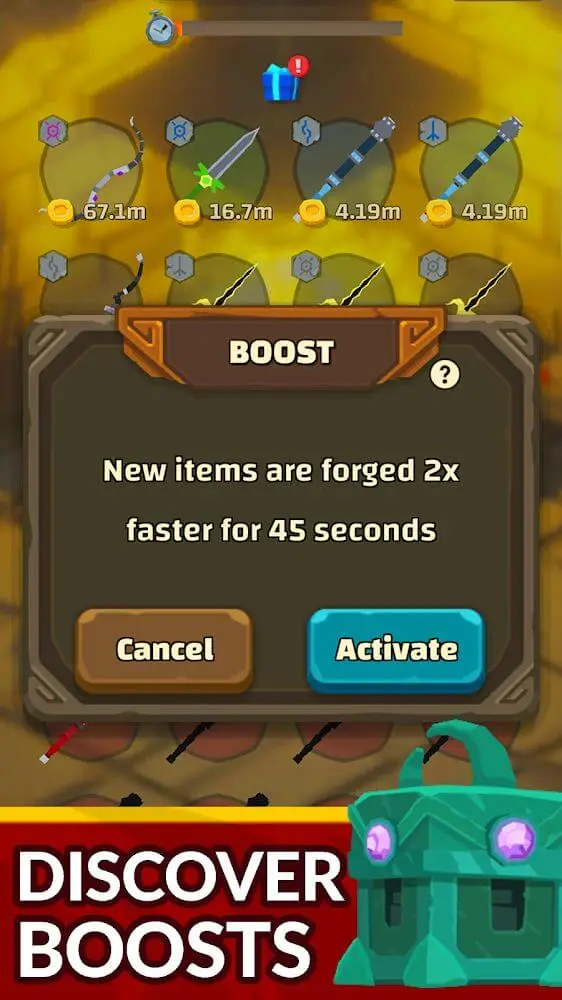 Screenshot of the Idle Blacksmith app