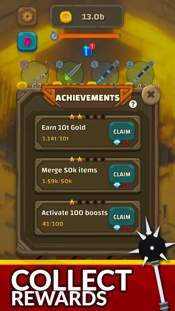 Screenshot of the Idle Blacksmith app