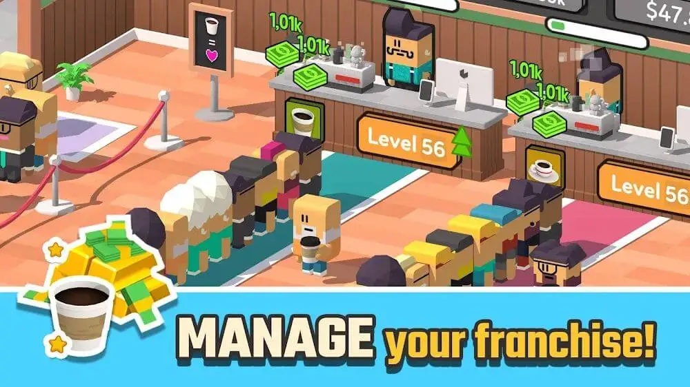 Screenshot of the Idle Coffee Corp game