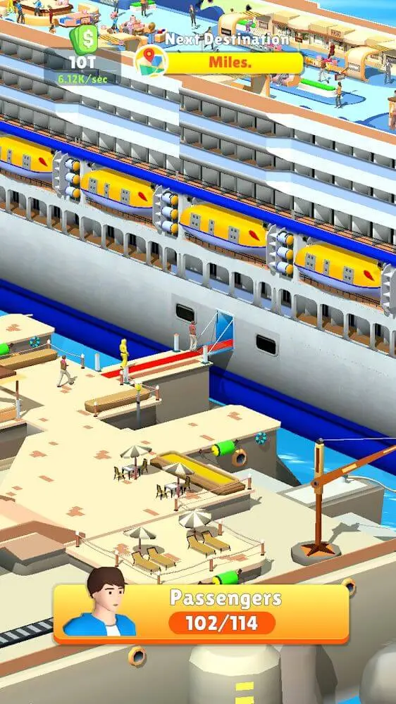 Screenshot of the Idle Cruiseliner app