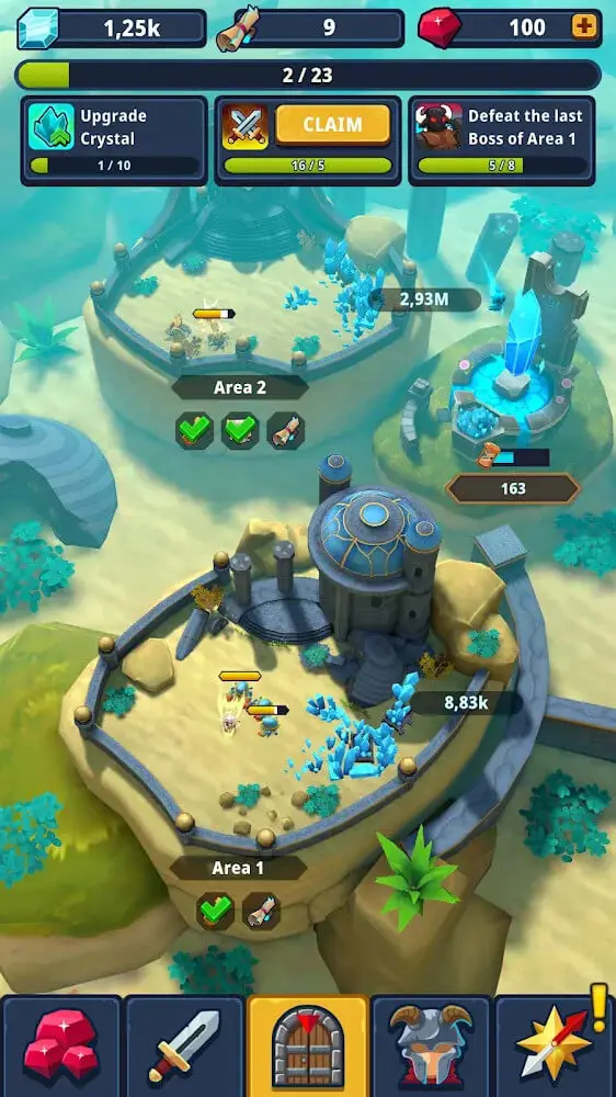 Screenshot of the Idle Dungeon Manager app