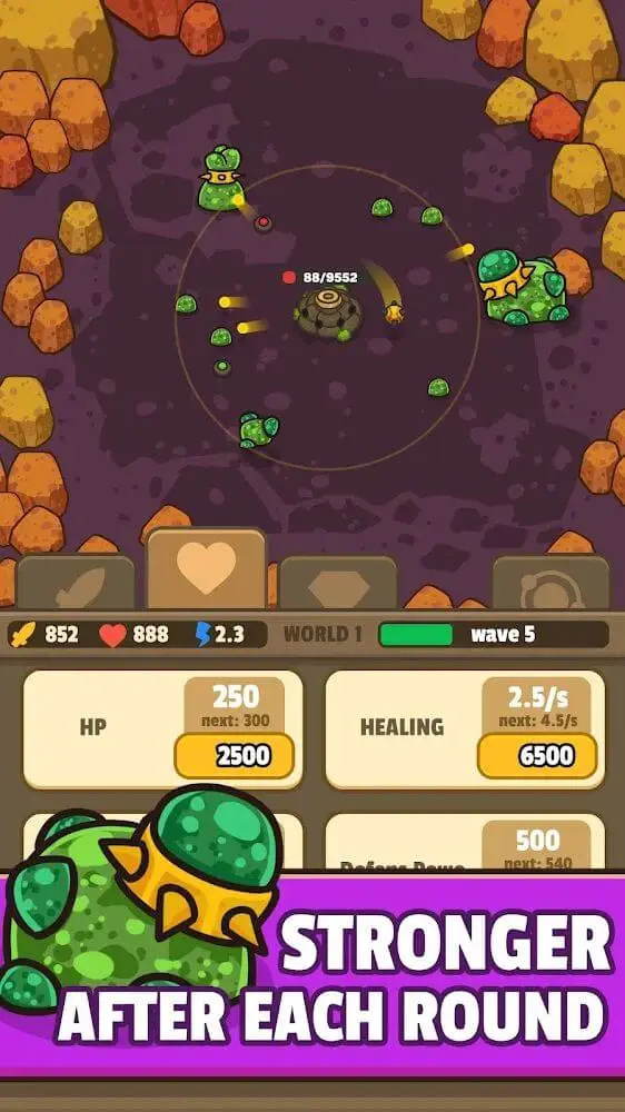 Screenshot of the Idle Fortress Tower Defense app