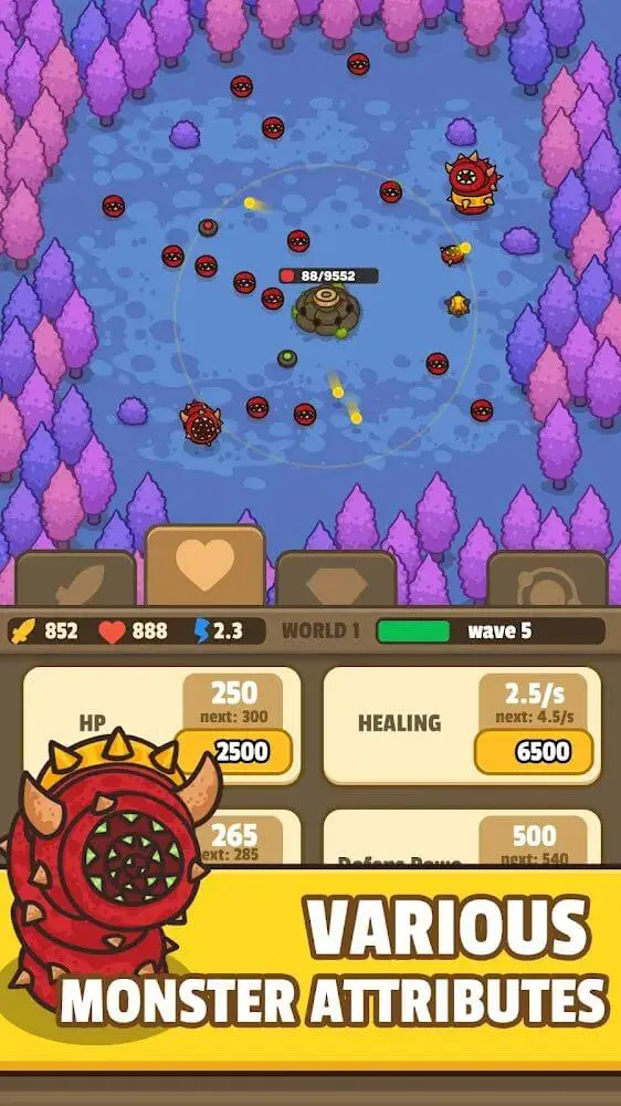 Screenshot of the Idle Fortress Tower Defense app