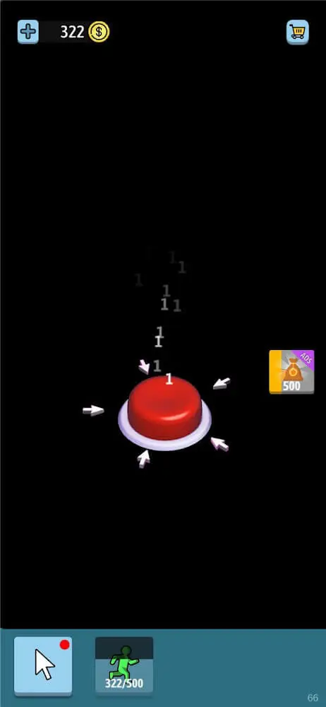 Screenshot of the Idle Green Button app