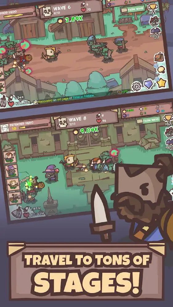 Screenshot of the Idle Hero Defense app