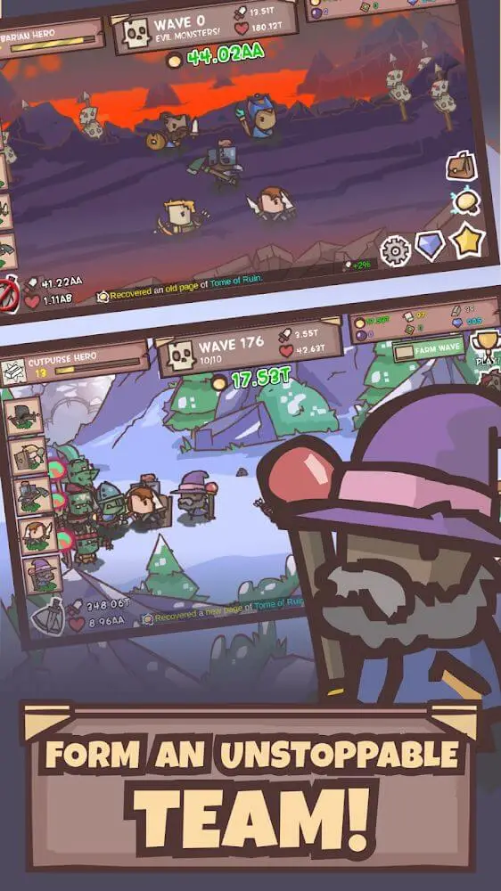 Screenshot of the Idle Hero Defense app