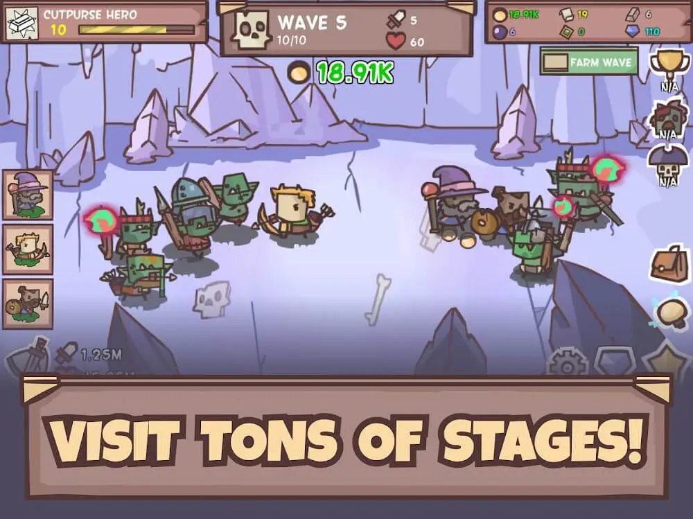 Screenshot of the Idle Hero Defense app