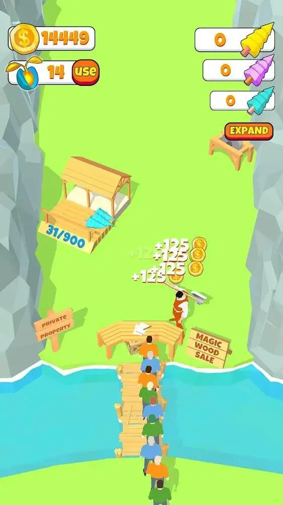 Screenshot of the Idle Lumberjack 3D app