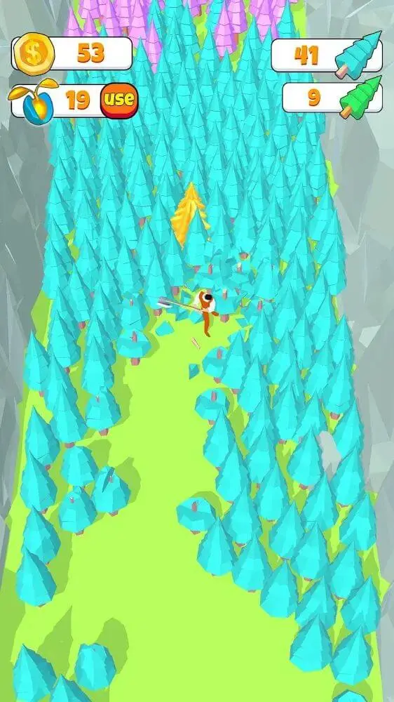 Screenshot of the Idle Lumberjack 3D app