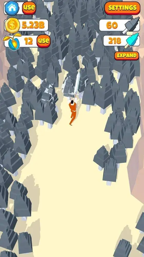 Screenshot of the Idle Lumberjack 3D app
