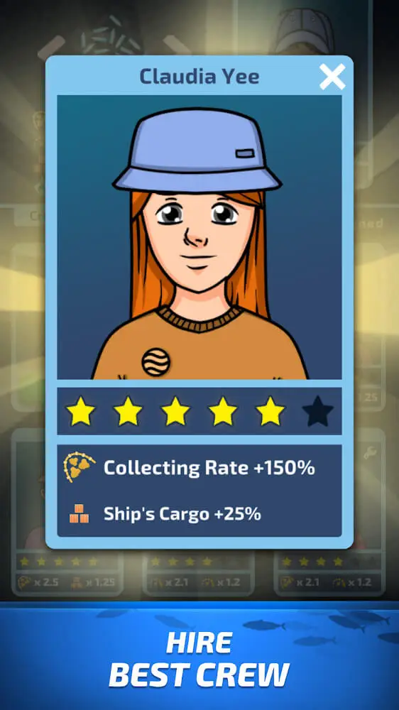 Screenshot of the Idle Ocean Cleaner app