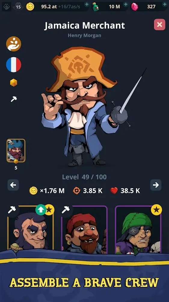 Screenshot of the Idle Pirates app