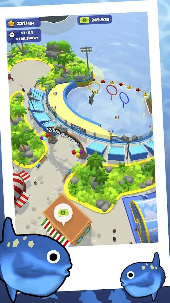 Screenshot of the Idle Sea Park app