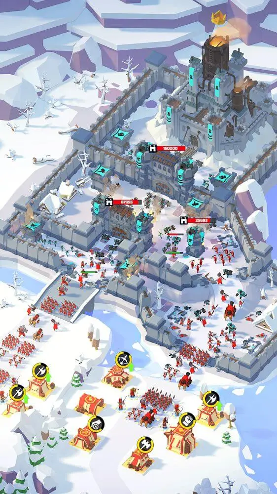 Screenshot of the Idle Siege: War Simulator Game app