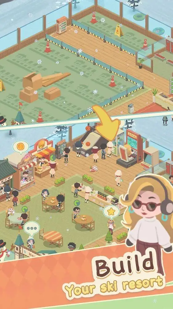Screenshot of the Idle Ski Tycoon app