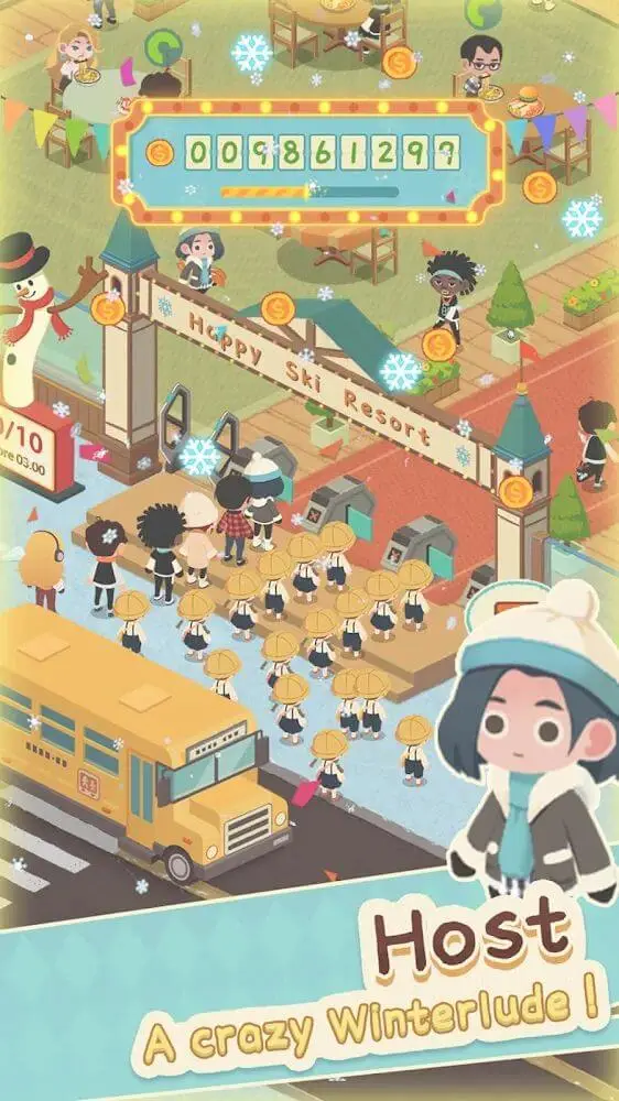 Screenshot of the Idle Ski Tycoon app