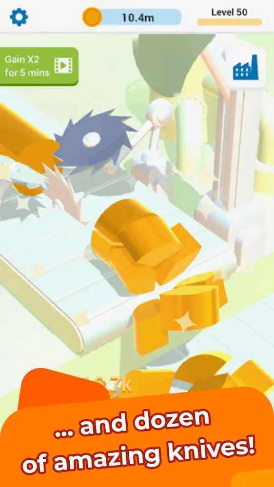 Screenshot of the Idle Slice and Dice app