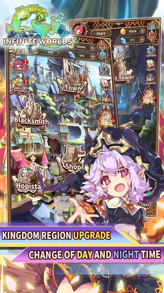 Screenshot of the Infinite Worlds app