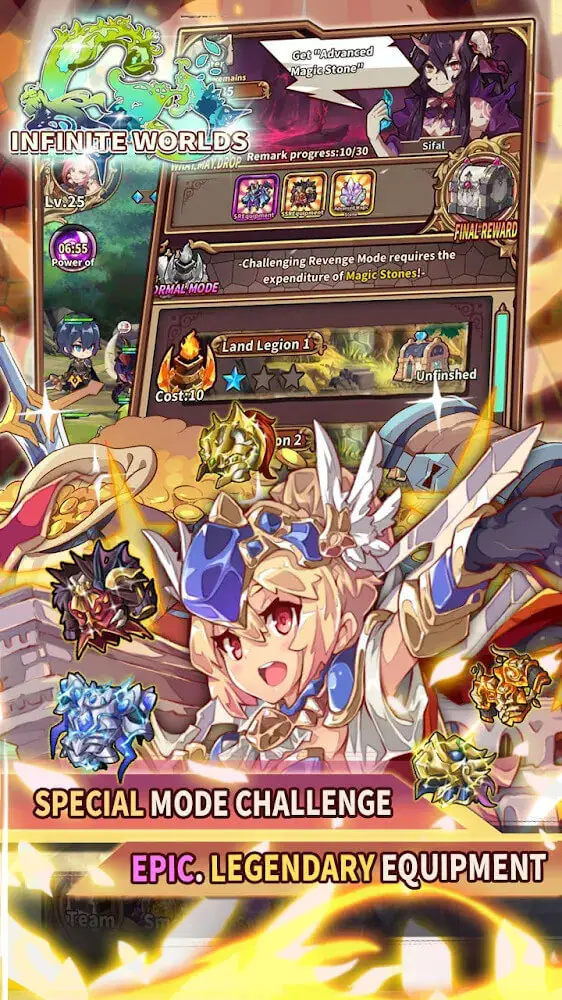 Screenshot of the Infinite Worlds app