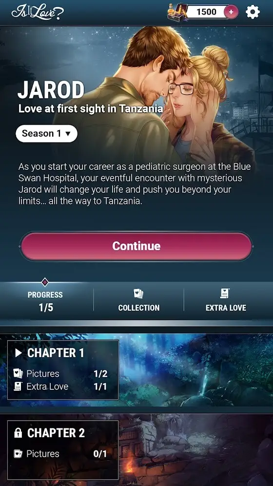 Screenshot of the Is it Love? Stories app