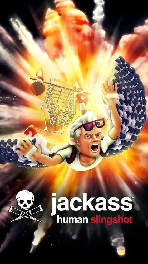 Screenshot of the Jackass Human Slingshot app