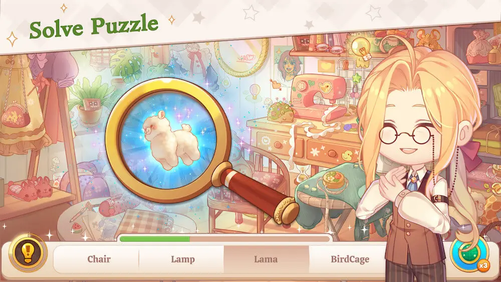 Screenshot of the Kawaii Mansion: Hidden Objects game
