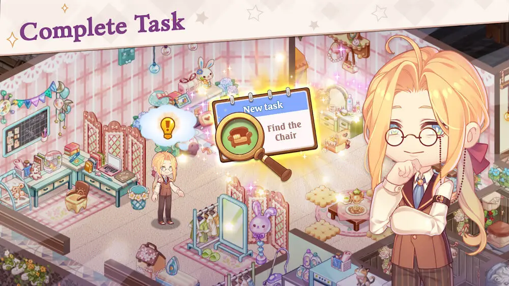 Screenshot of the Kawaii Mansion: Hidden Objects game