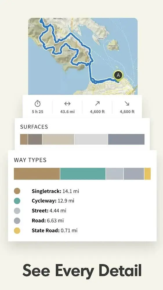 Screenshot of the Komoot app