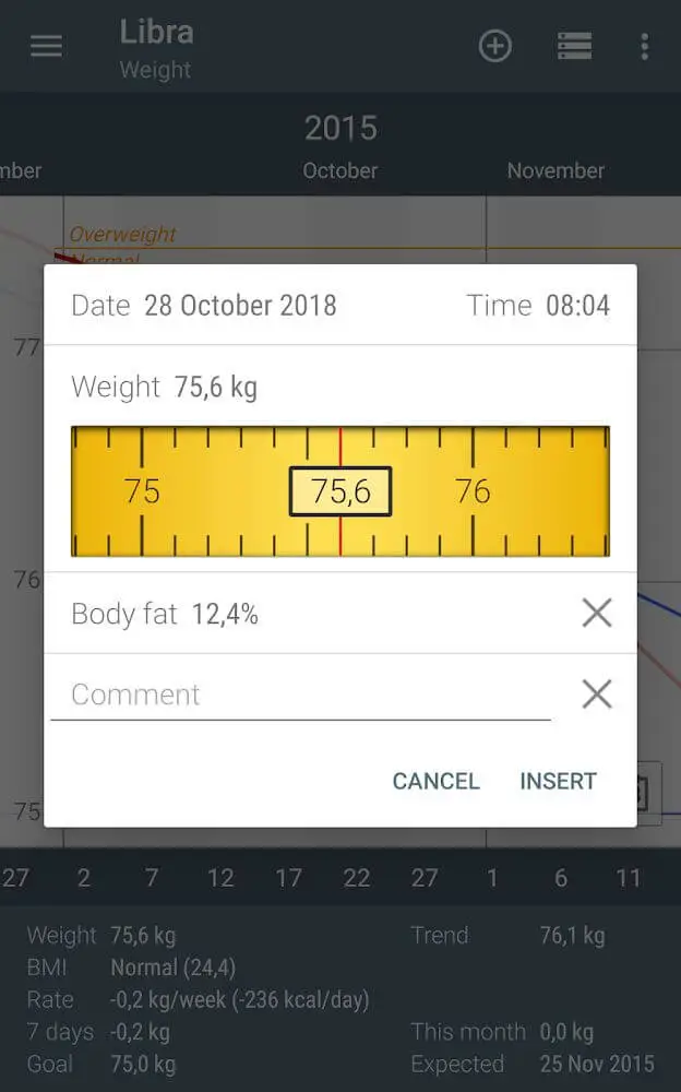 Screenshot of the Libra app
