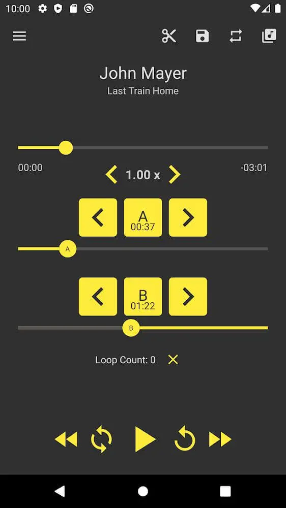 Screenshot of the Loop Player app