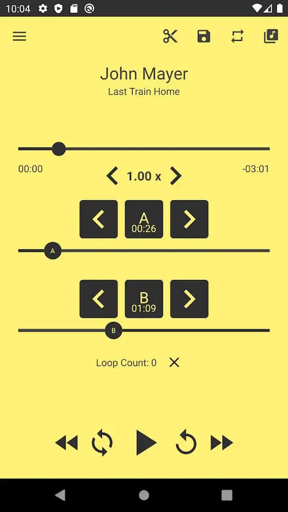 Screenshot of the Loop Player app