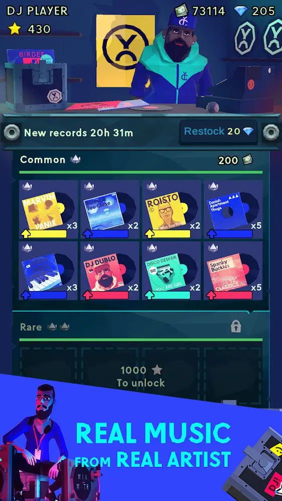 Screenshot of the MIXMSTR - DJ Game app