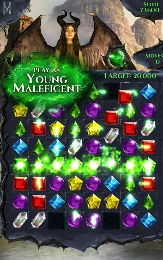 Screenshot of the Maleficent Free Fall app