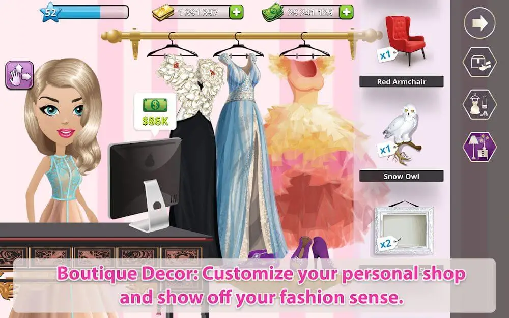 Screenshot of the Mall World game