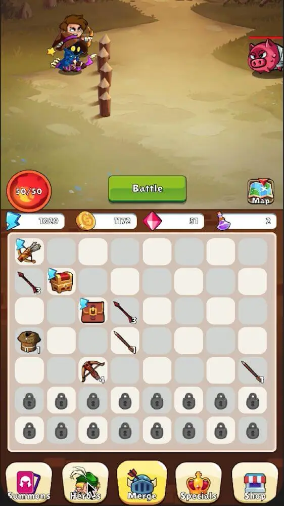 Screenshot of the Merge Battle app