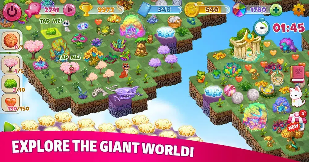 Screenshot of the Merge Cats game
