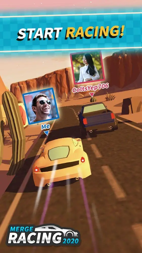 Screenshot of the Merge Racing 2022 app