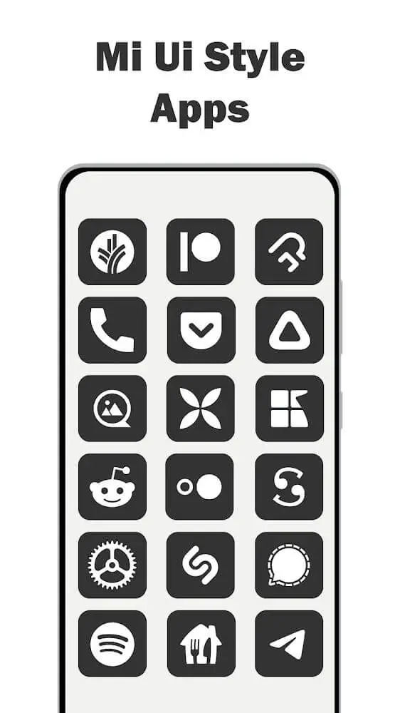Screenshot of the MiUi 13 Dark - Icon Pack app