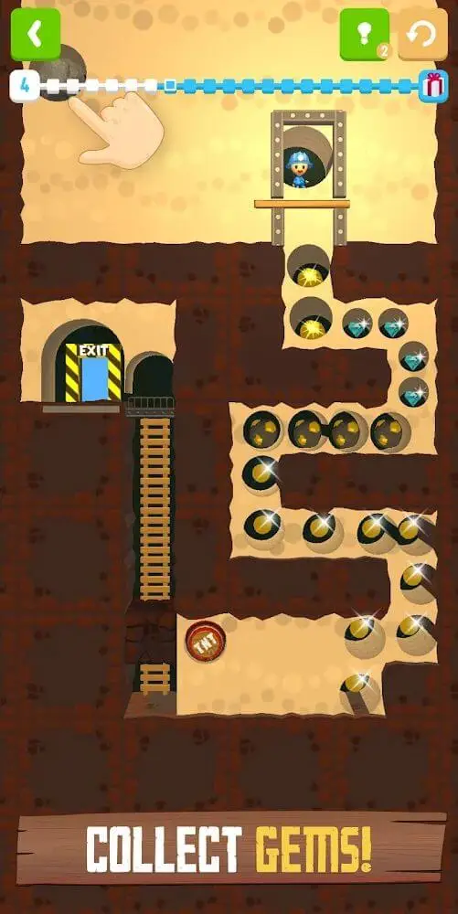 Screenshot of the Mine Rescue! app