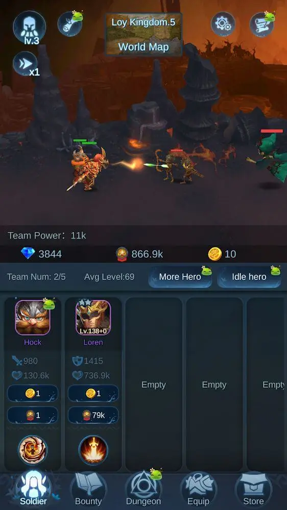 Screenshot of the Mist Forest app
