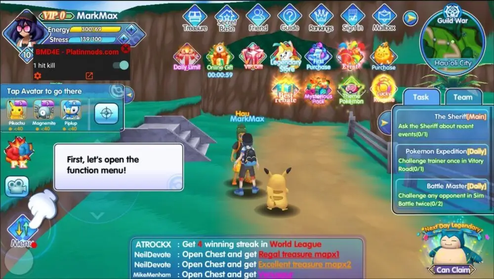 Screenshot of the Mons Awaken game