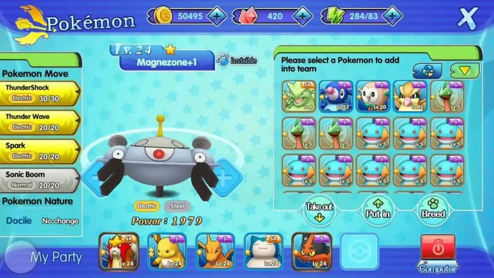 Screenshot of the Mons Awaken game