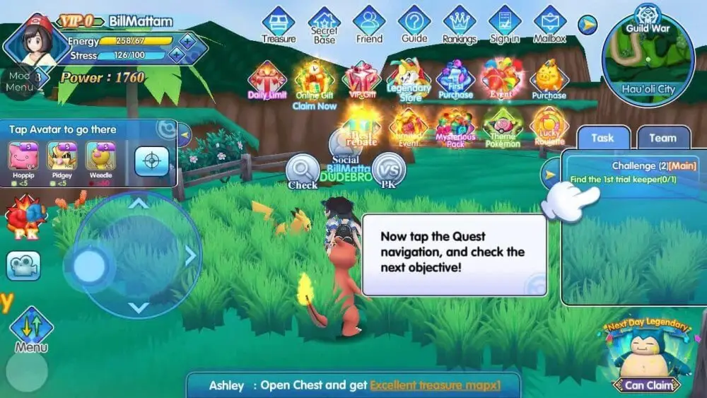 Screenshot of the Mons Awaken game