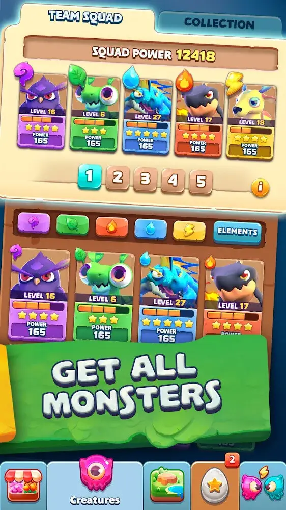 Screenshot of the Monster Tales app