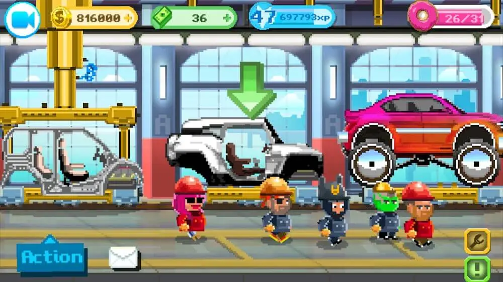 Screenshot of the Motor World Car Factory game
